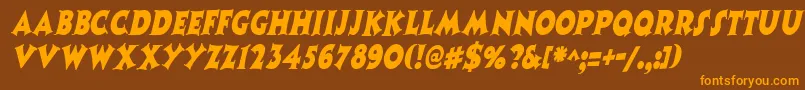 Lisätietoja CoasternarrowItalic-fontista CoasternarrowItalic-fontti – oranssit fontit ruskealla taustalla