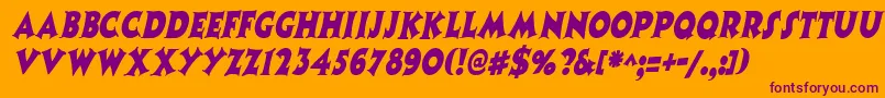 CoasternarrowItalic Font – Purple Fonts on Orange Background