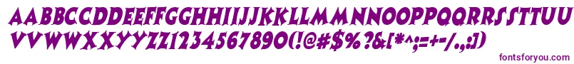 Police CoasternarrowItalic – polices violettes sur fond blanc