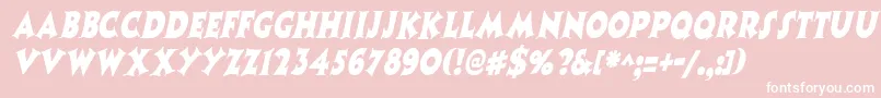 CoasternarrowItalic Font – White Fonts on Pink Background