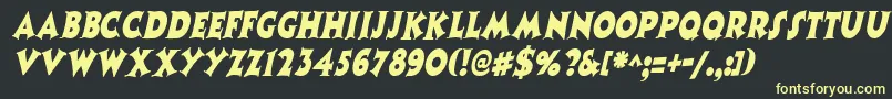 CoasternarrowItalic Font – Yellow Fonts on Black Background