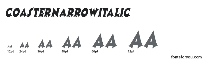 Размеры шрифта CoasternarrowItalic