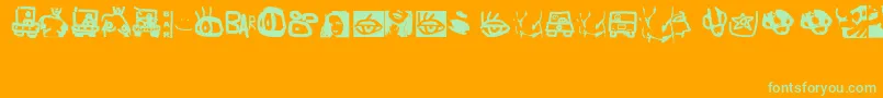 フォントErosSimboliSimboli – オレンジの背景に緑のフォント
