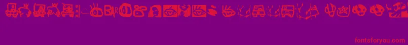 ErosSimboliSimboli-Schriftart – Rote Schriften auf violettem Hintergrund