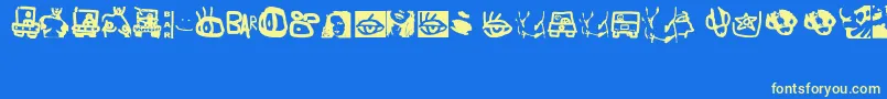 ErosSimboliSimboli-fontti – keltaiset fontit sinisellä taustalla