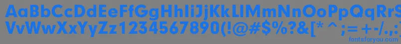 フォントGeographyBlack – 灰色の背景に青い文字