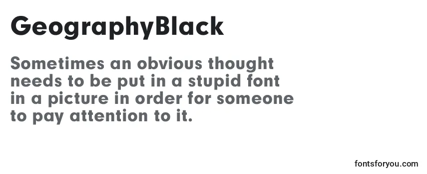 Review of the GeographyBlack Font