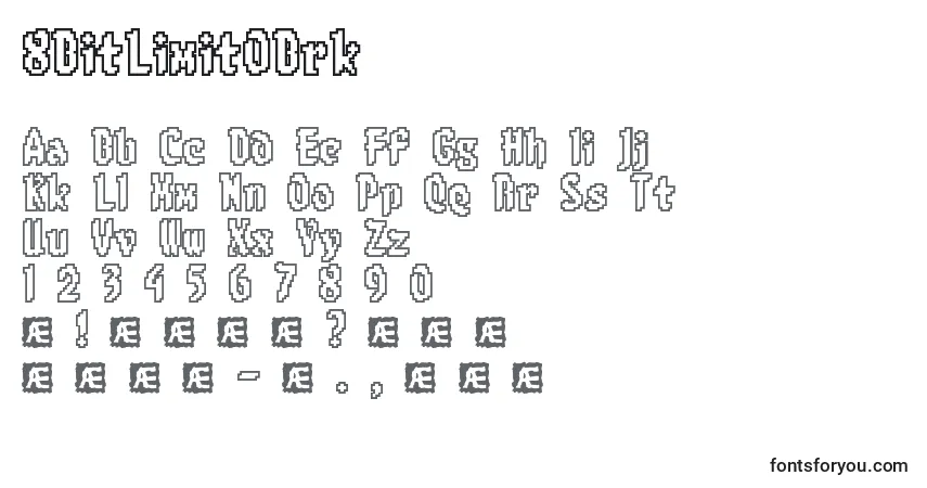 A fonte 8BitLimitOBrk – alfabeto, números, caracteres especiais