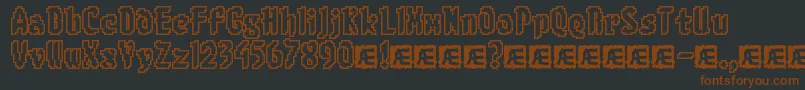 8BitLimitOBrk-fontti – ruskeat fontit mustalla taustalla