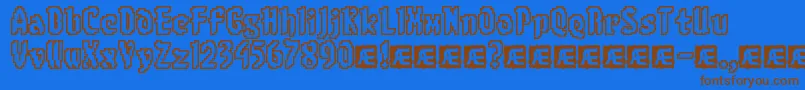 8BitLimitOBrk-Schriftart – Braune Schriften auf blauem Hintergrund