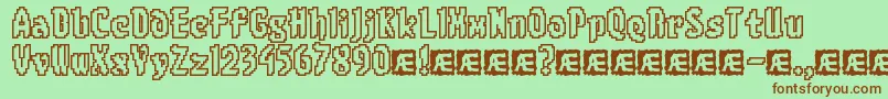 Fonte 8BitLimitOBrk – fontes marrons em um fundo verde