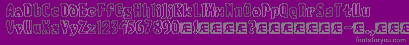 8BitLimitOBrk-Schriftart – Graue Schriften auf violettem Hintergrund