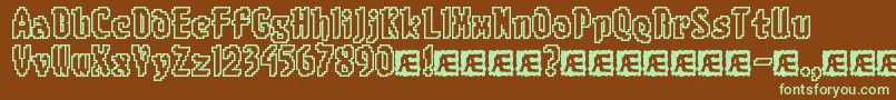 8BitLimitOBrk-Schriftart – Grüne Schriften auf braunem Hintergrund