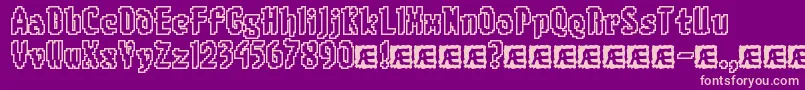 8BitLimitOBrk-Schriftart – Rosa Schriften auf violettem Hintergrund