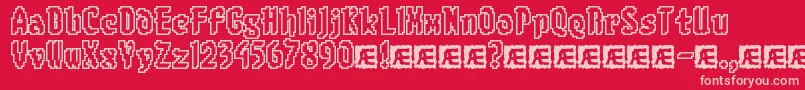 8BitLimitOBrk-Schriftart – Rosa Schriften auf rotem Hintergrund