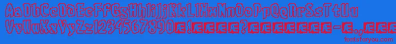 8BitLimitOBrk-Schriftart – Rote Schriften auf blauem Hintergrund