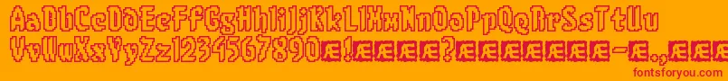 フォント8BitLimitOBrk – オレンジの背景に赤い文字