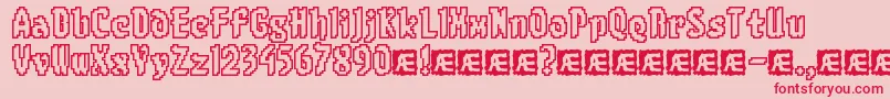 8BitLimitOBrk-Schriftart – Rote Schriften auf rosa Hintergrund