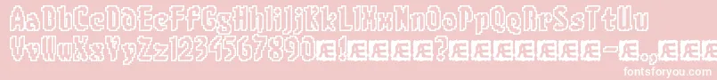 8BitLimitOBrk-Schriftart – Weiße Schriften auf rosa Hintergrund