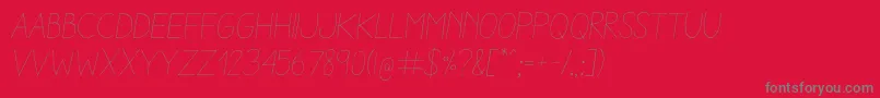 AracneLightItalic-Schriftart – Graue Schriften auf rotem Hintergrund
