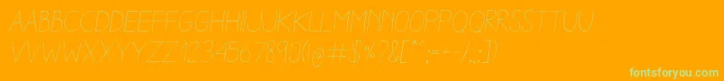 AracneLightItalic Font – Green Fonts on Orange Background