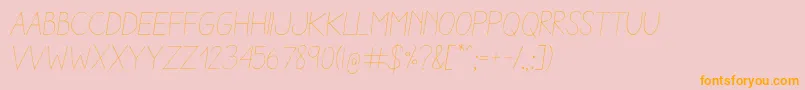 AracneLightItalic Font – Orange Fonts on Pink Background