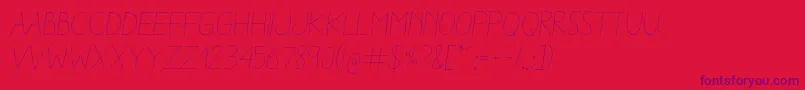 AracneLightItalic-Schriftart – Violette Schriften auf rotem Hintergrund