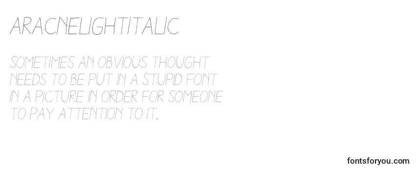 AracneLightItalic Font