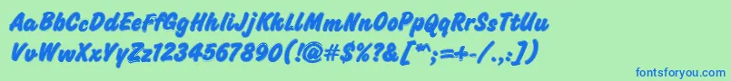 Challengecontour Font – Blue Fonts on Green Background