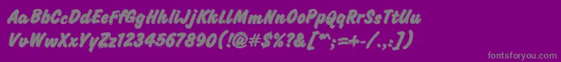フォントChallengecontour – 紫の背景に灰色の文字