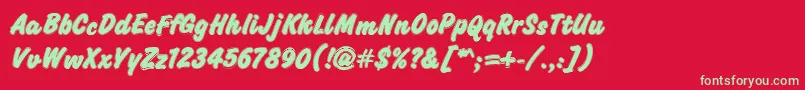 Challengecontour Font – Green Fonts on Red Background