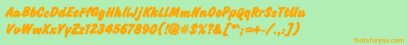 Challengecontour Font – Orange Fonts on Green Background
