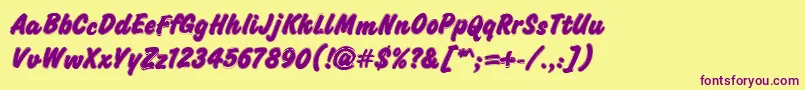Challengecontour Font – Purple Fonts on Yellow Background