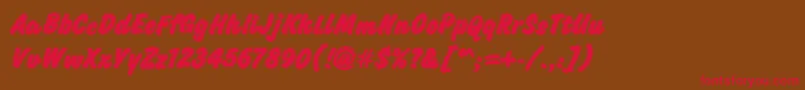 Challengecontour-Schriftart – Rote Schriften auf braunem Hintergrund
