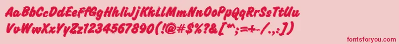 Challengecontour Font – Red Fonts on Pink Background