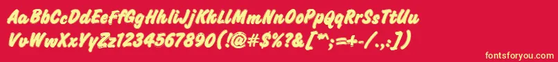 Challengecontour Font – Yellow Fonts on Red Background