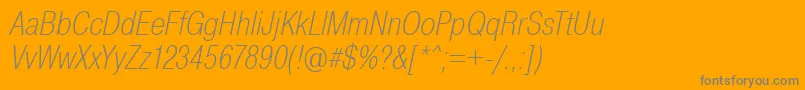 PragmaticaCondensedExtralightOblique Font – Gray Fonts on Orange Background