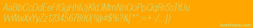 PragmaticaCondensedExtralightOblique Font – Green Fonts on Orange Background
