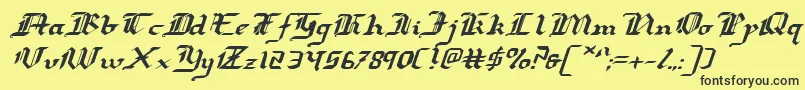 Redcoatei Font – Black Fonts on Yellow Background
