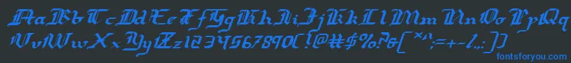 Redcoatei Font – Blue Fonts on Black Background