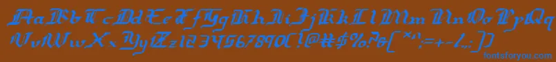 Redcoatei Font – Blue Fonts on Brown Background