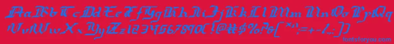 Redcoatei Font – Blue Fonts on Red Background