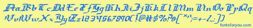 Redcoatei Font – Blue Fonts on Yellow Background