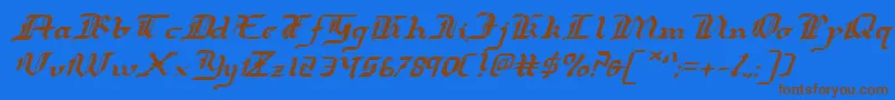 Redcoatei Font – Brown Fonts on Blue Background