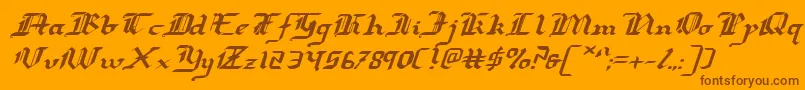 Redcoatei Font – Brown Fonts on Orange Background