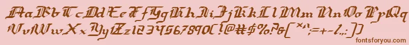 Redcoatei Font – Brown Fonts on Pink Background