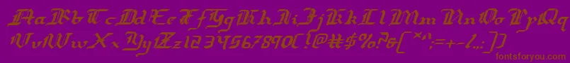 Redcoatei Font – Brown Fonts on Purple Background
