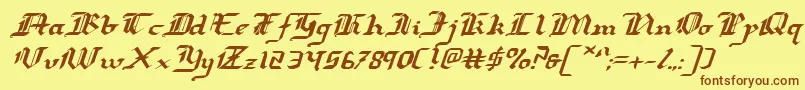 Redcoatei Font – Brown Fonts on Yellow Background