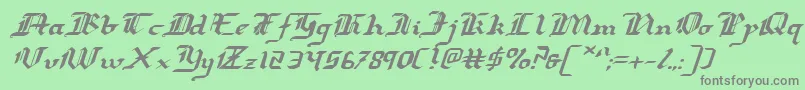 フォントRedcoatei – 緑の背景に灰色の文字