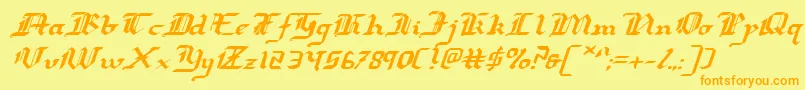 Redcoatei Font – Orange Fonts on Yellow Background